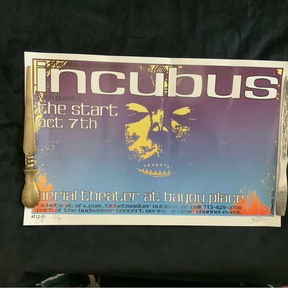 2001 INCUBUS & THE START Concert Poster Jermaine Rogers 2001 Offset Collection - Picture 9 of 9